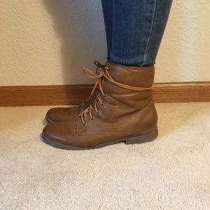 Brown Combat Boots Size 8.5